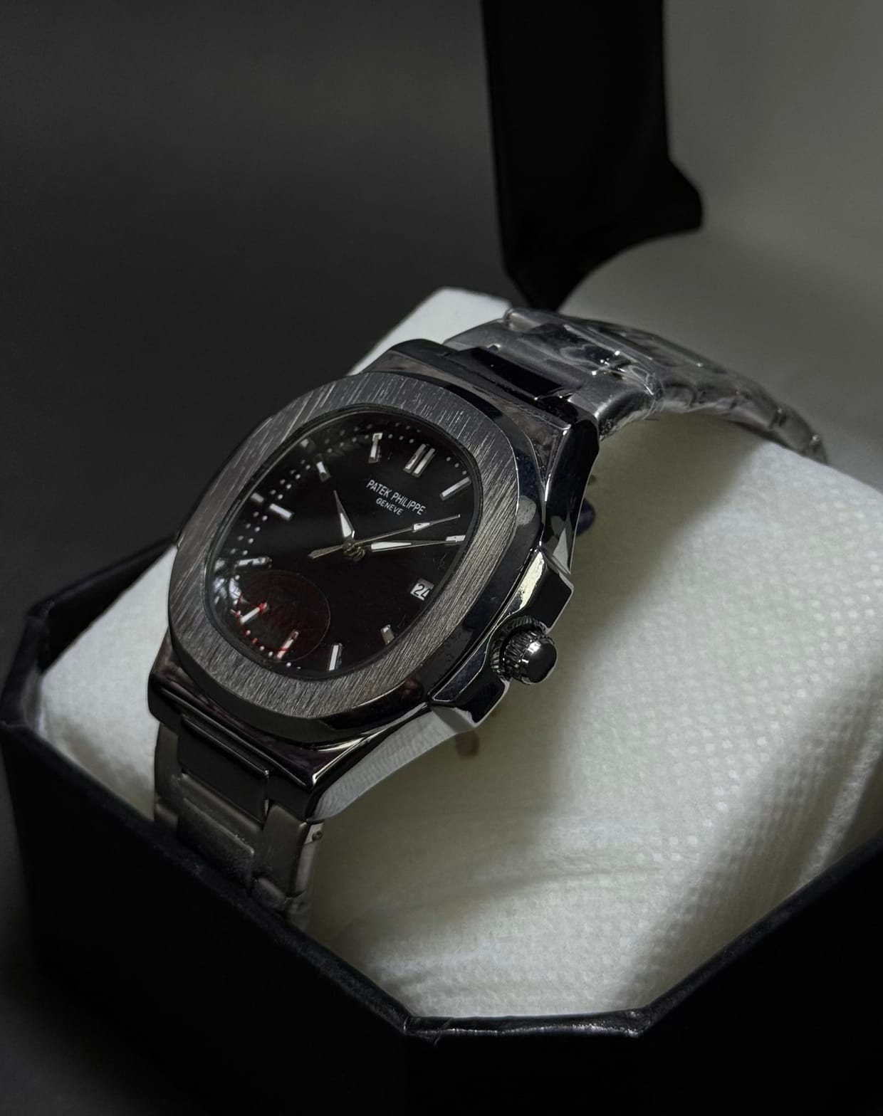 Patek Philippe Silver Classic - Black Dial Automatic with Date