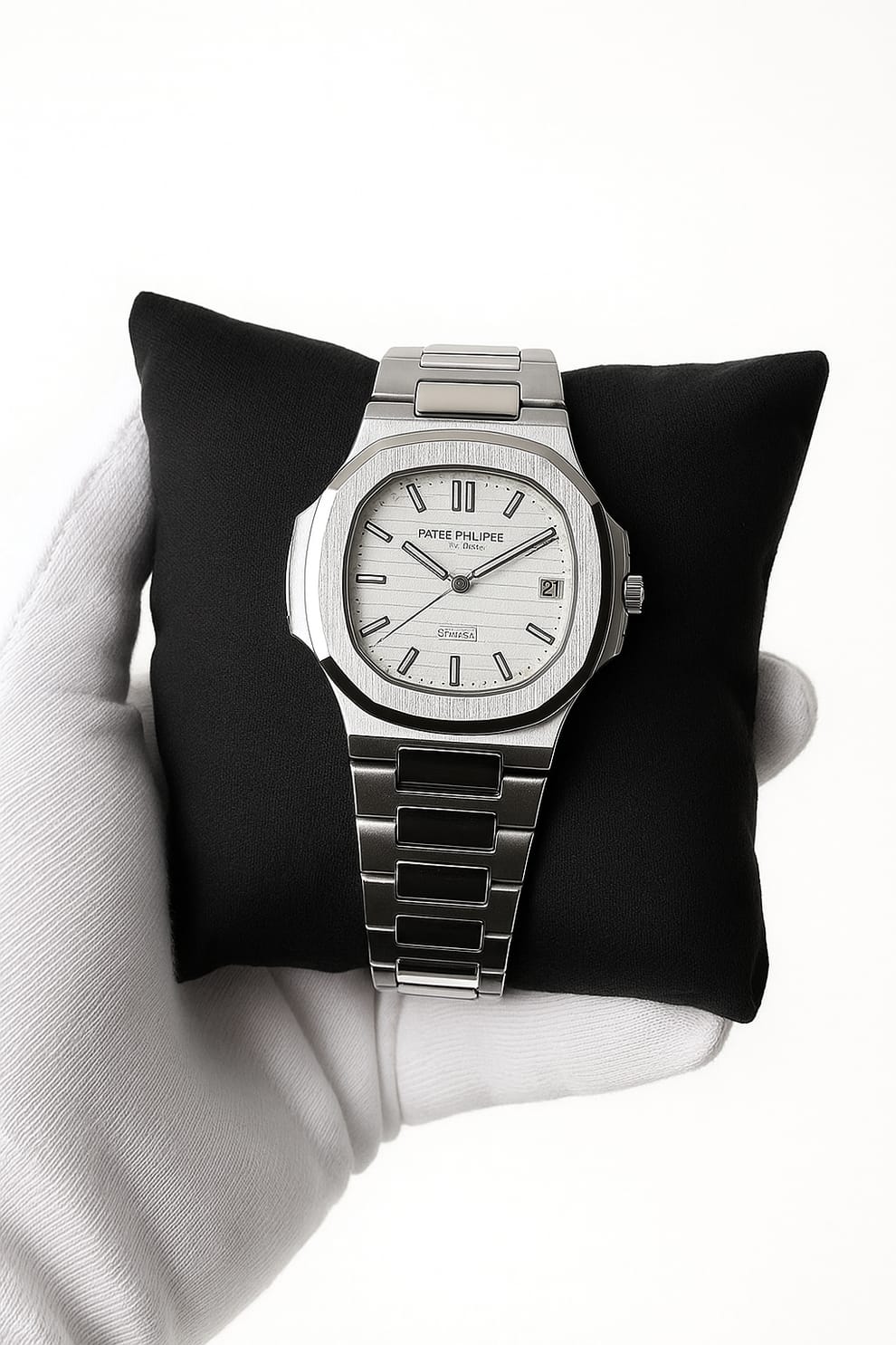 Patek Philippe Silver Classic -  White Dial Automatic with Date