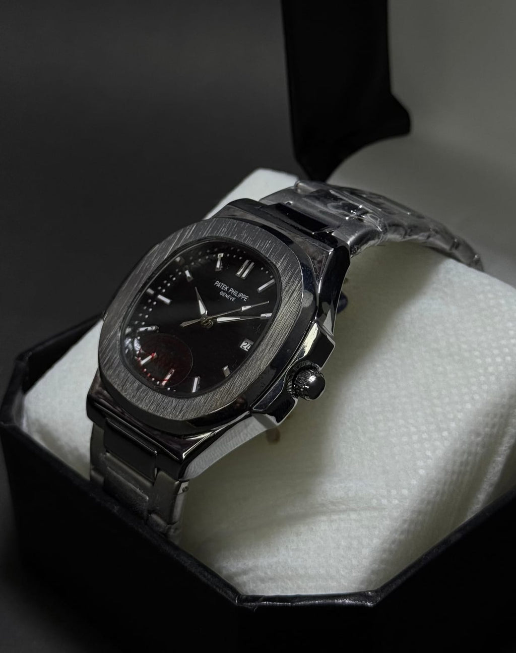Patek Philippe Silver Classic - Black Dial Automatic with Date